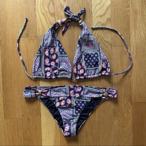 OndadeMar Bikini Swimsuit Paisley Halter Size Large